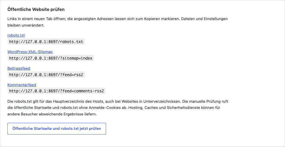 Öffentliche Website-Dateien