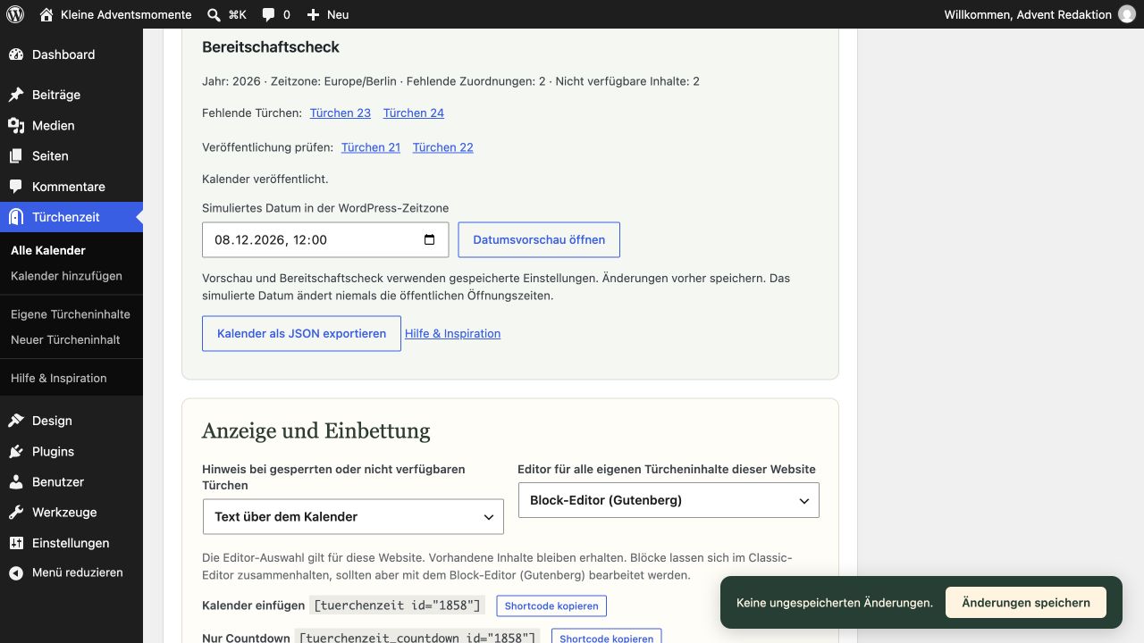 Fehlende Inhalte vor dem Start erkennen