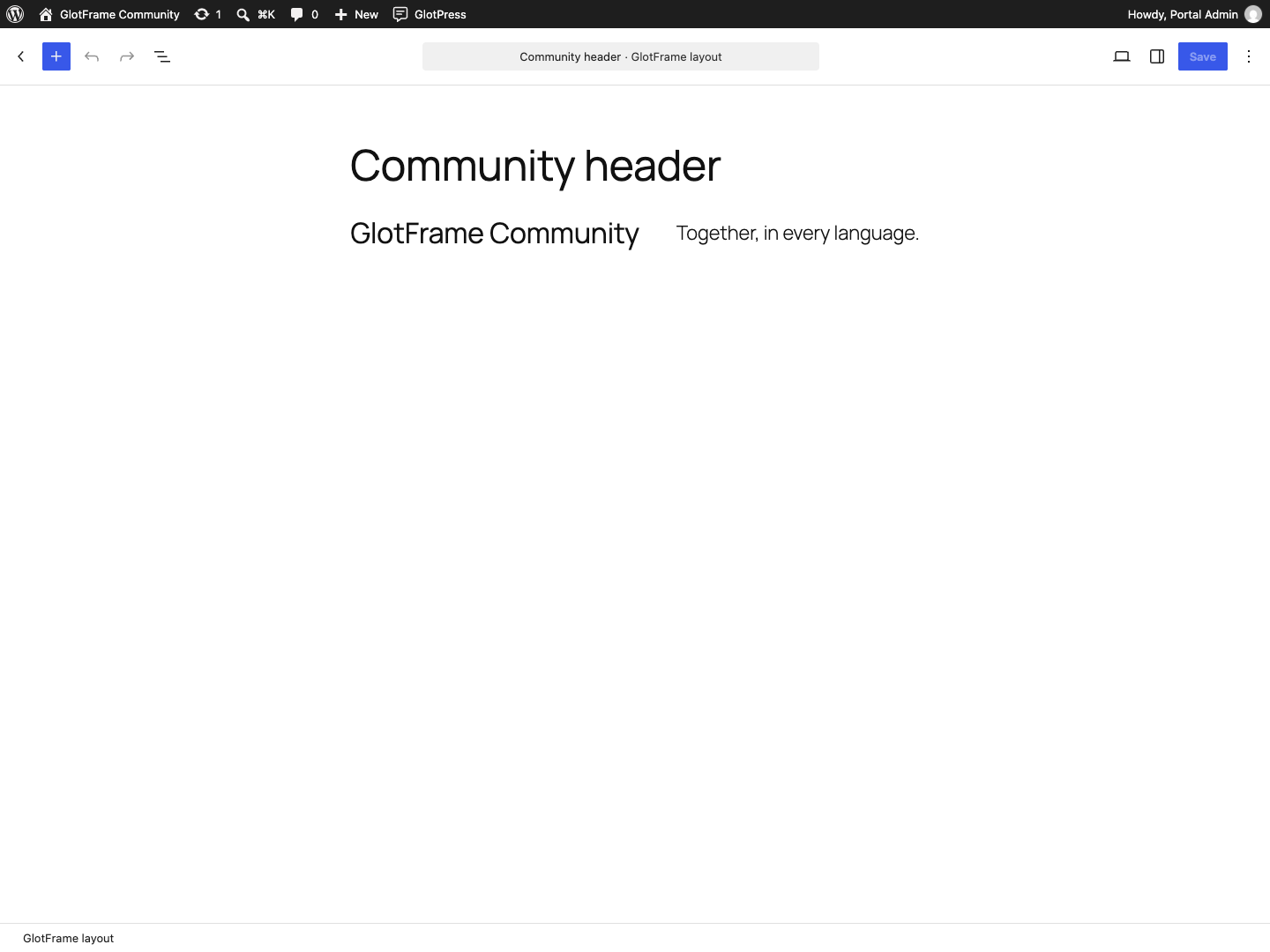 Create header content in the WordPress block editor