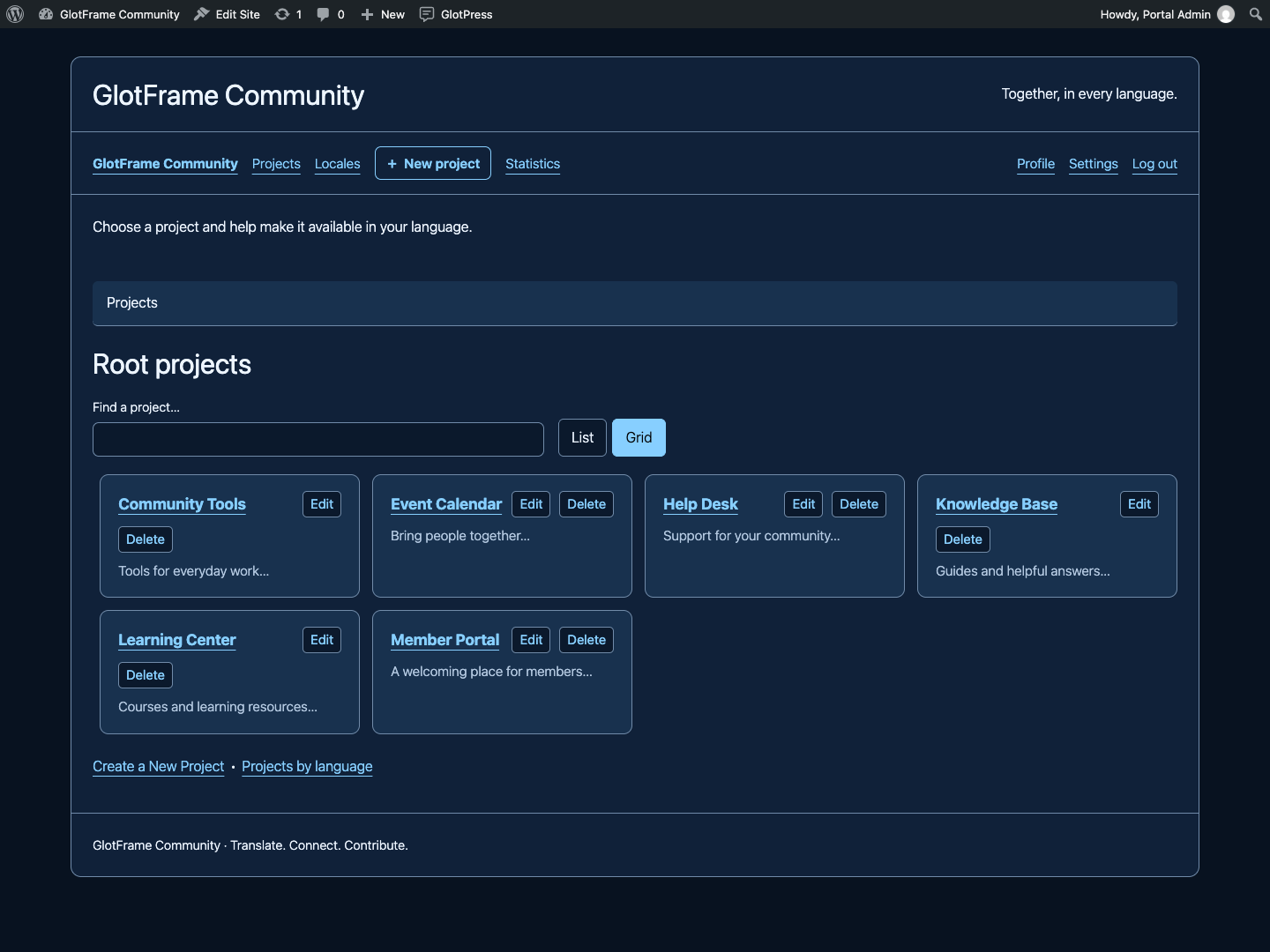 Midnight blue workspace example
