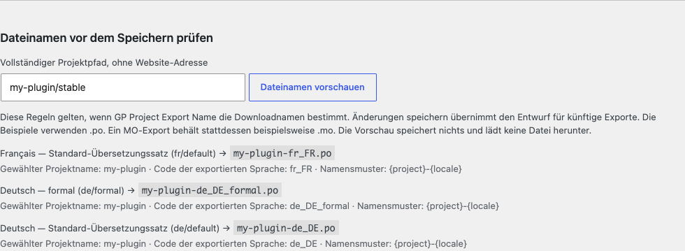 Dateinamen vor dem Speichern prüfen