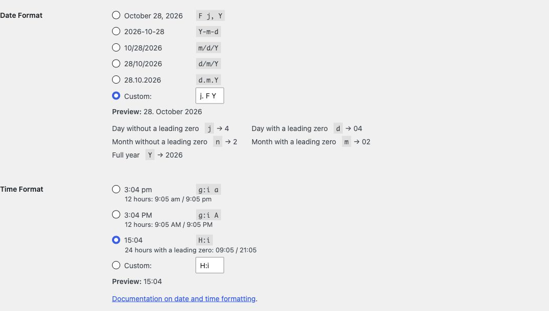 Grouped examples below the native date and time choices
